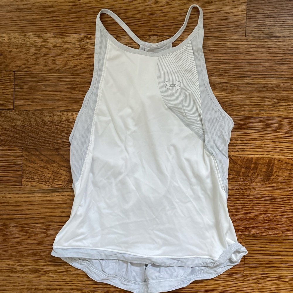 Under Armour Women's White and Gray Tank Top